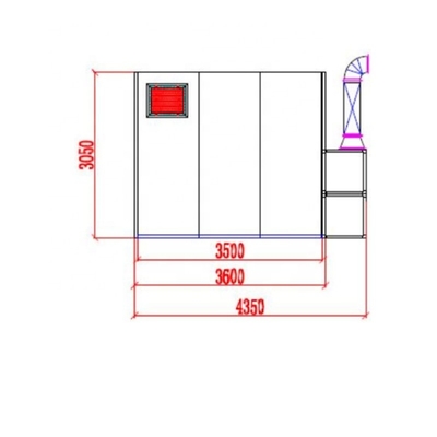 220V 1 phrase salle de peinture de voiture métallique 3,05m hauteur avec 8 PC système d'éclairage
