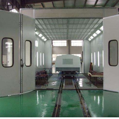 Cabine de pulvérisation de bus avec 2 ensembles de ventilateurs d'admission de 11 kW et source de chauffage au GPL