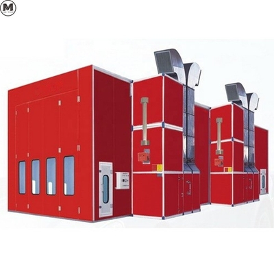 Cabine de pulvérisation de bus avec 2 ensembles de ventilateurs d'admission de 11 kW et source de chauffage au GPL