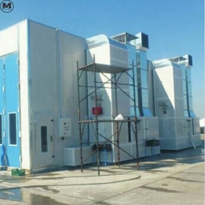 Cabine de pulvérisation de bus avec 2 ensembles de ventilateurs d'admission de 11 kW et source de chauffage au GPL