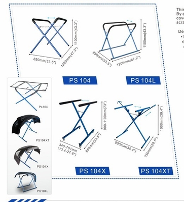 120*40*10cm support de peinture de pare-chocs pliable 8kg support de panneau de carrosserie auto bleu