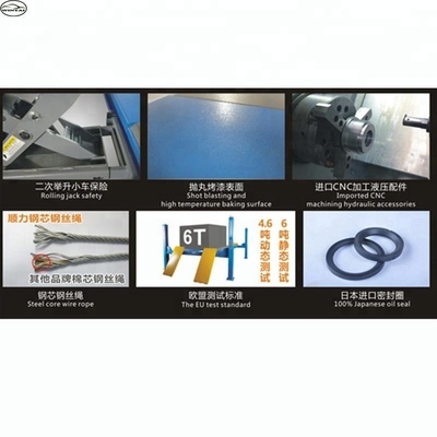 Rampe hydraulique pour voiture avec une puissance moteur de 2,2 kW et une hauteur de levage secondaire de 480 mm