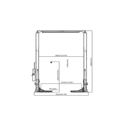 2850mm Width Between Columns CE Approved Clear Floor Gantry Hoist for 4200kg Car Lift