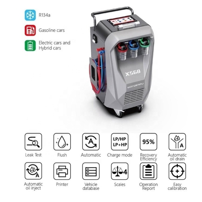 3/8HP compresseur X568 voiture machine de récupération AC avec fonction de rinçage et intégré dans l'imprimante