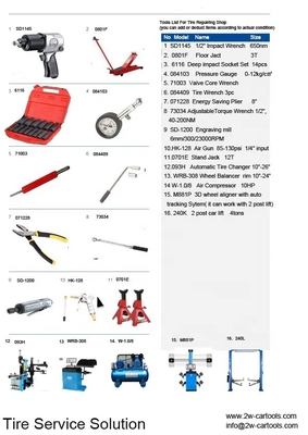 Équipement d'atelier de pneus W-1.0/8 avec compresseur d'air de 10 ch et jack de 12 T