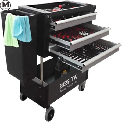 Convient ensemble d'outils de chariot pour l'entretien des voitures d'atelier 3 tiroirs 1 inclus