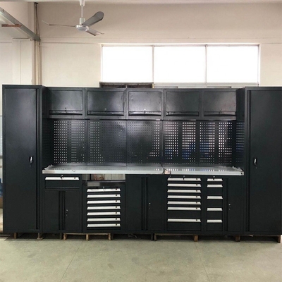 Armoires de bureau de garage en métal noir spacieux W2400 D610 H40mm