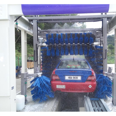 Machine de lavage de voiture entièrement automatique à haute pression Machine de lavage de voiture 10 pinceaux Systèmes de lavage de voiture à rouleaux Système de contrôle PLC Équipement automatique de lavage de voiture