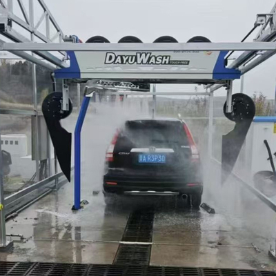 Équipement de lavage de voiture sans contact à un bras avec 6 séchoirs et rail de 8 m x 5 mm, machine de lavage de voiture automatique sans contact, système de récupération d'eau
