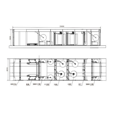 Lave-auto automatique à chaîne à plat avec 14 brosses, lave-auto automatique avec 6 sécheurs