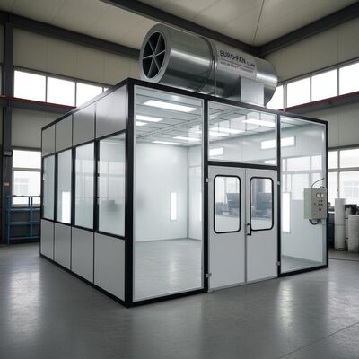 Installation sur site cabine de pulvérisation automobile avec ventilateur d'admission d'air de type européen de 5,5 kW et brûleur diesel G10 pour le raffinage automobile